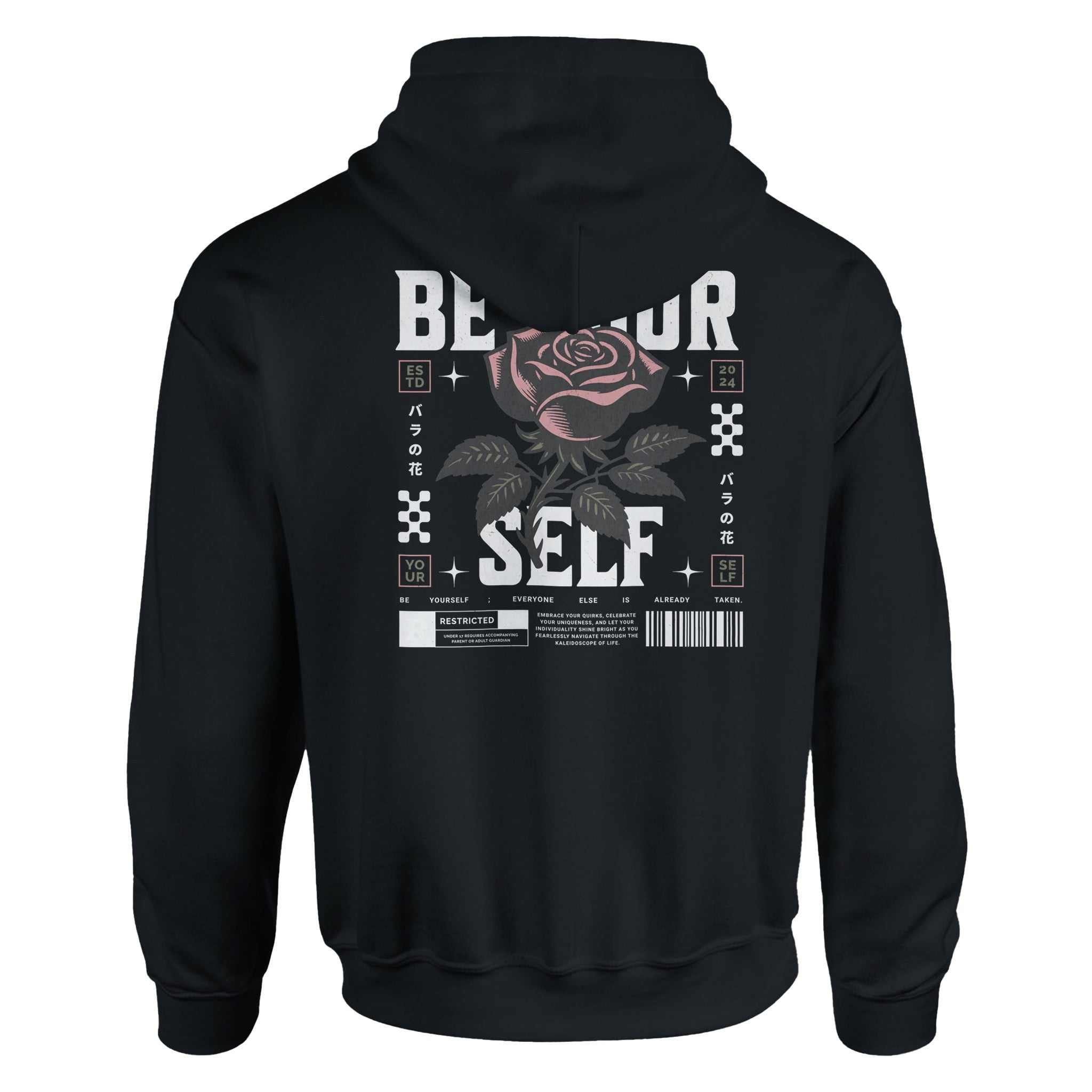 Black unisex hoodie with