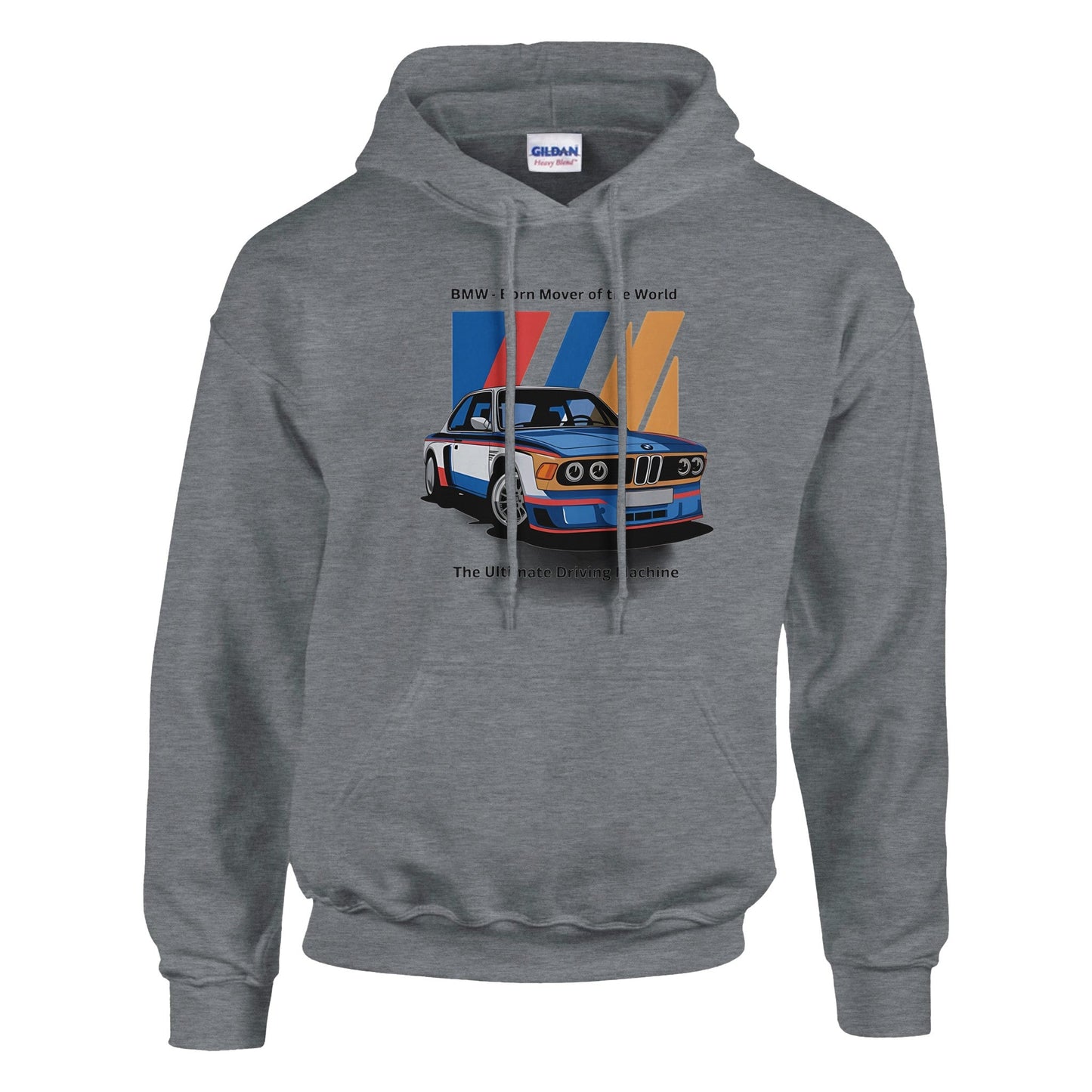 born to race unisex gray hoodie featuring a vintage race car graphic and front pouch pocket