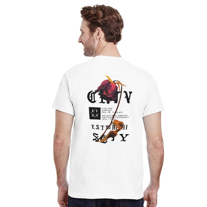 Lira Streetart Unisex T-Shirt aus schwerer Baumwolle mit klassischem Schnitt und urbanem Design auf der Rückseite
