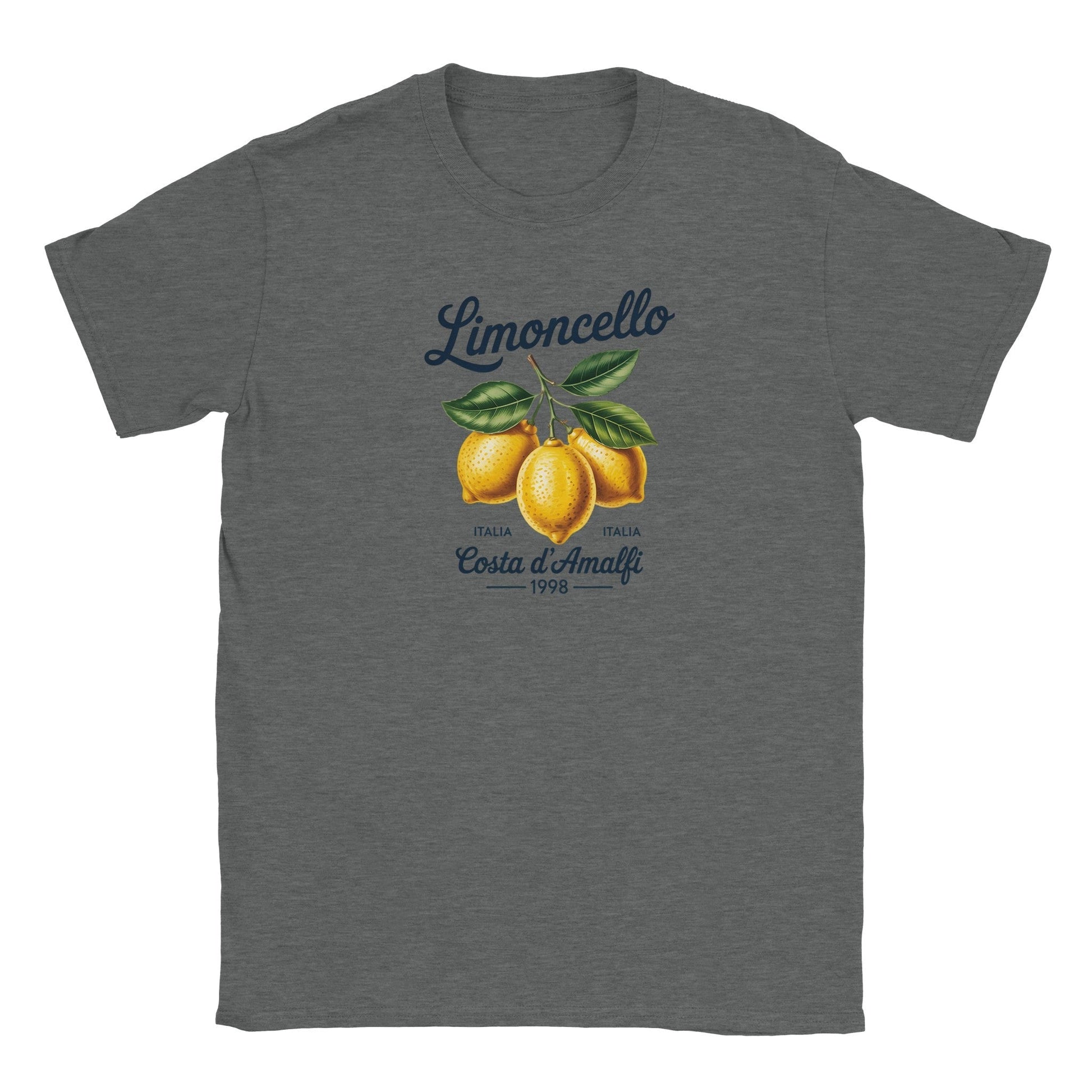Limoncello Italien T-Shirt grau mit Zitronenmotiv und softem, nahtlosem Sommerdesign