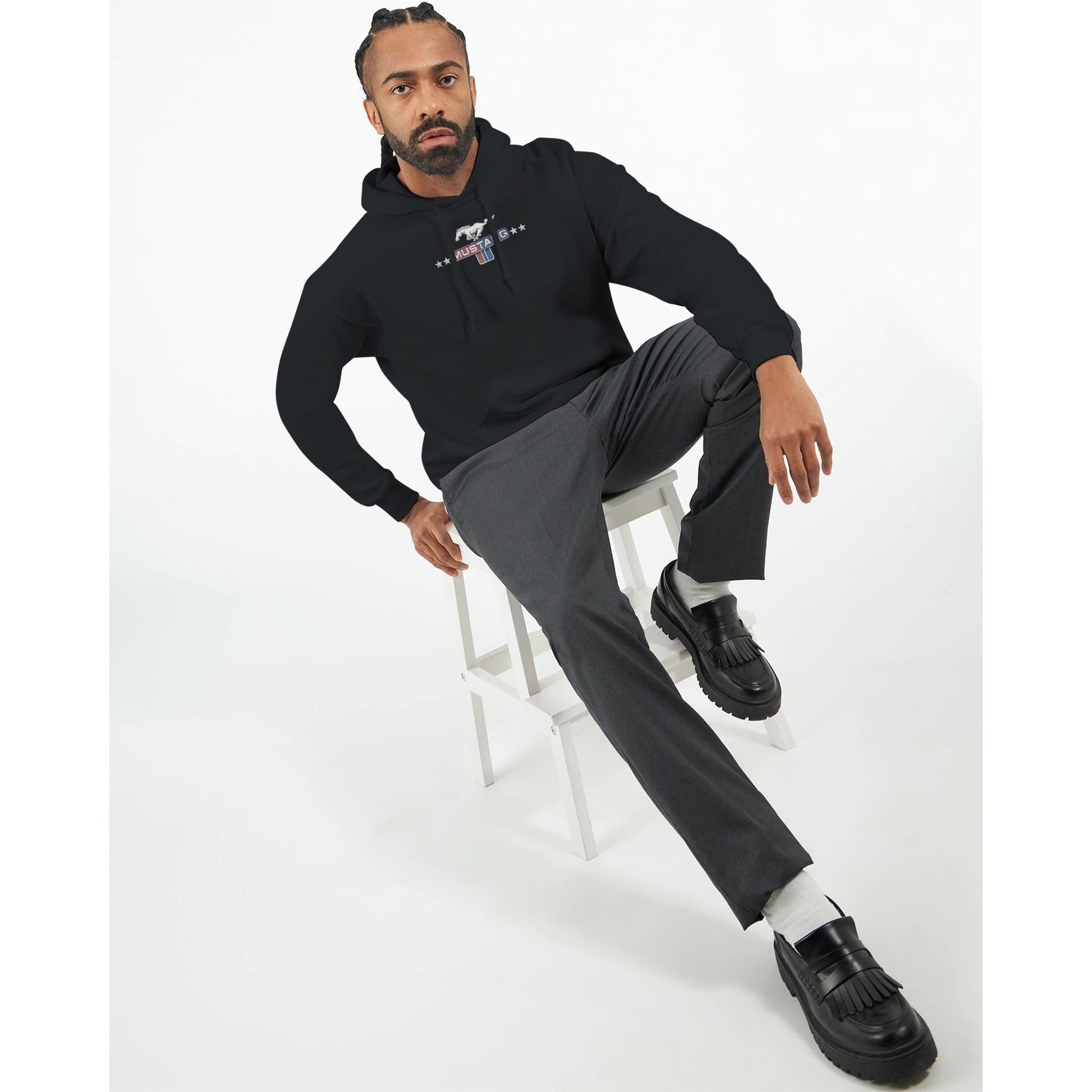 Stylish unisex black hoodie for car enthusiasts with comfortable fit and modern design.