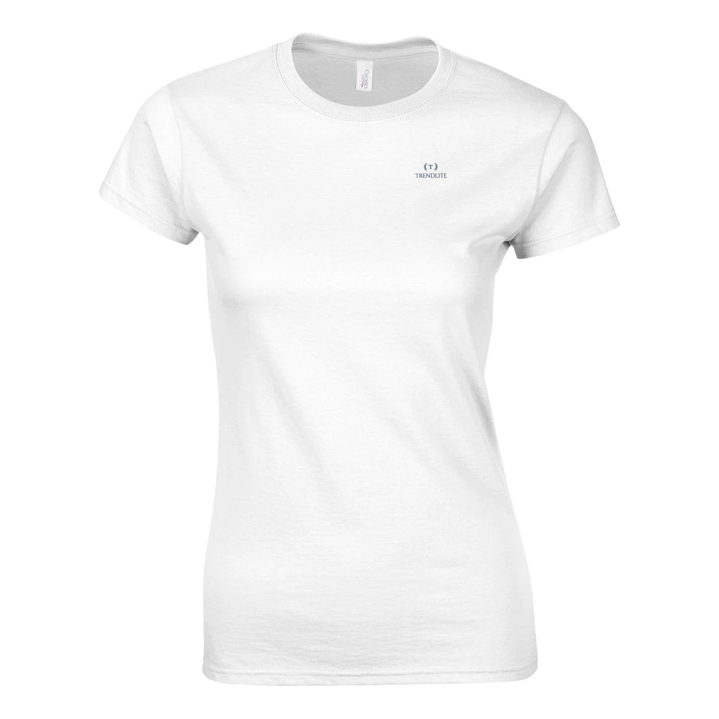 klassisches weißes t-shirt aus 100% baumwolle mit halbtailiertem schnitt und gepolstertem halsbereich