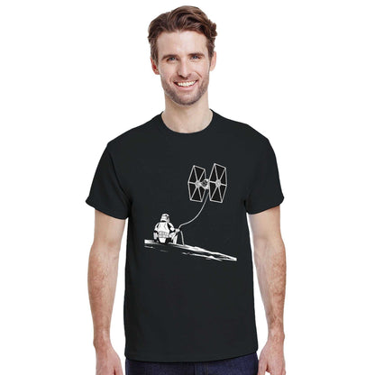 Star Wars Fan T-Shirt black heavy cotton classic fit with Stormtrooper and TIE fighter design