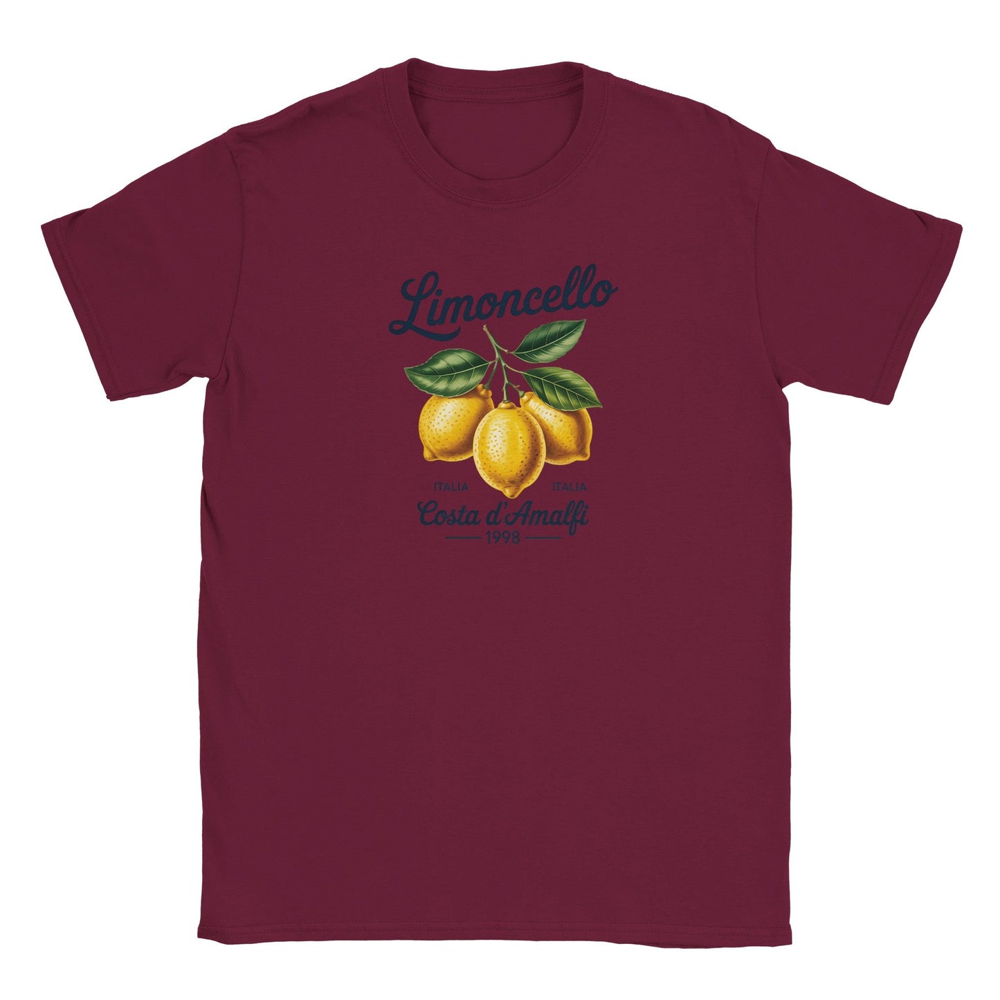 limoncello italien t-shirt mit zitronenmotiv, weich und nahtlos, ideal für den sommer
