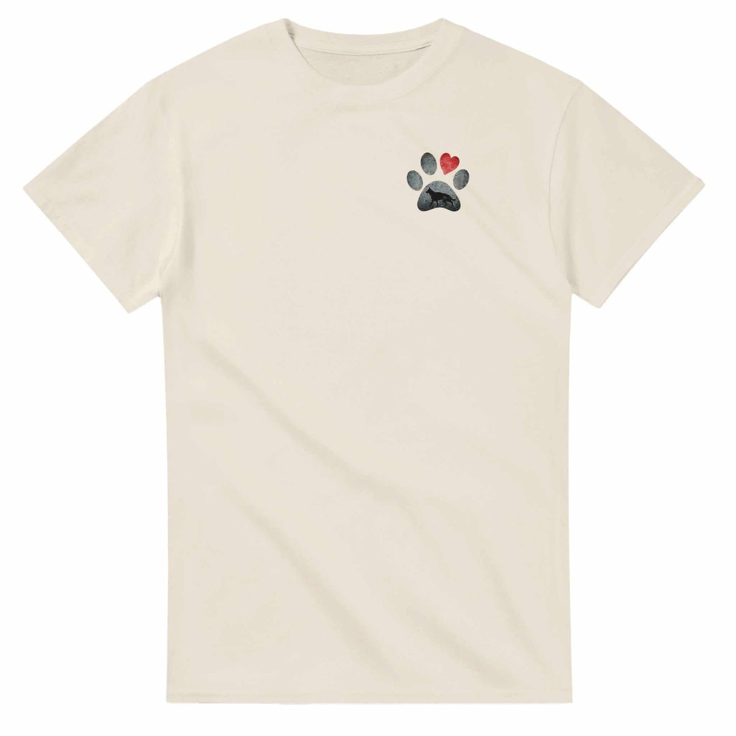 hund liebhaber t-shirt aus hochwertiger baumwolle mit pfoten- und herz-design, klassische passform, langlebig und bequem