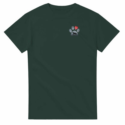 Schwarzes Hund Liebhaber T-Shirt aus 100% Baumwolle mit Pfoten- und Herzmotiv in klassischer Passform