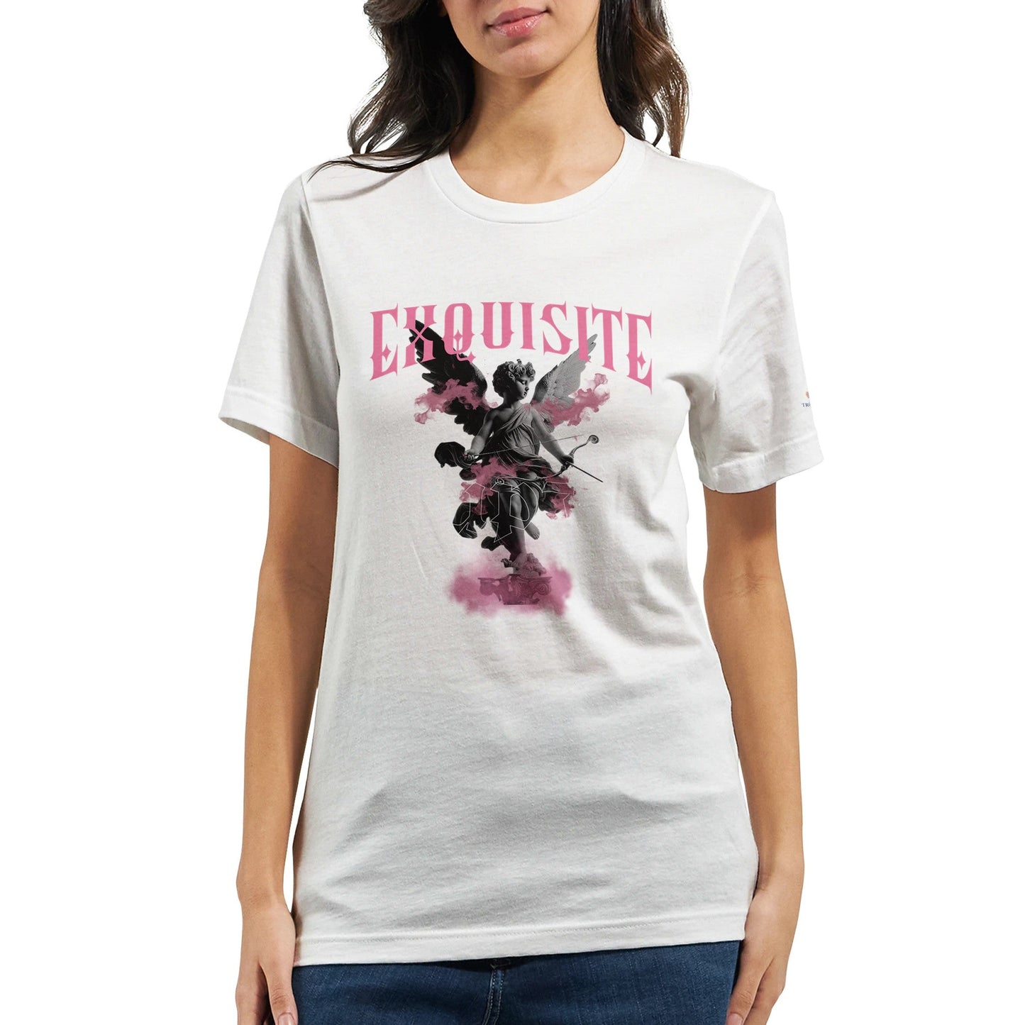 unisex crewneck t-shirt aus weichem 100% airlume baumwollstoff mit exquisite print, ideal für dtg-druck, in weiß und tailliertem schnitt