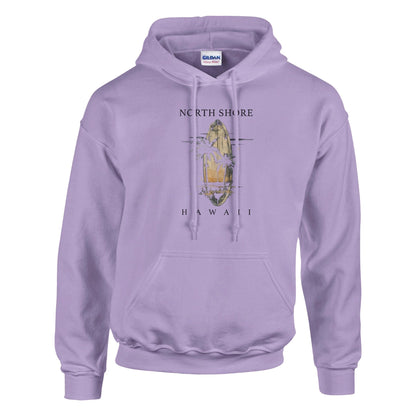Lila Pullover Hoodie Sommer Feeling Hawaii mit Kängurutasche und doppelt gefütterter Kapuze aus Baumwoll-Polyester-Mix für komfortablen Sommerstyle.