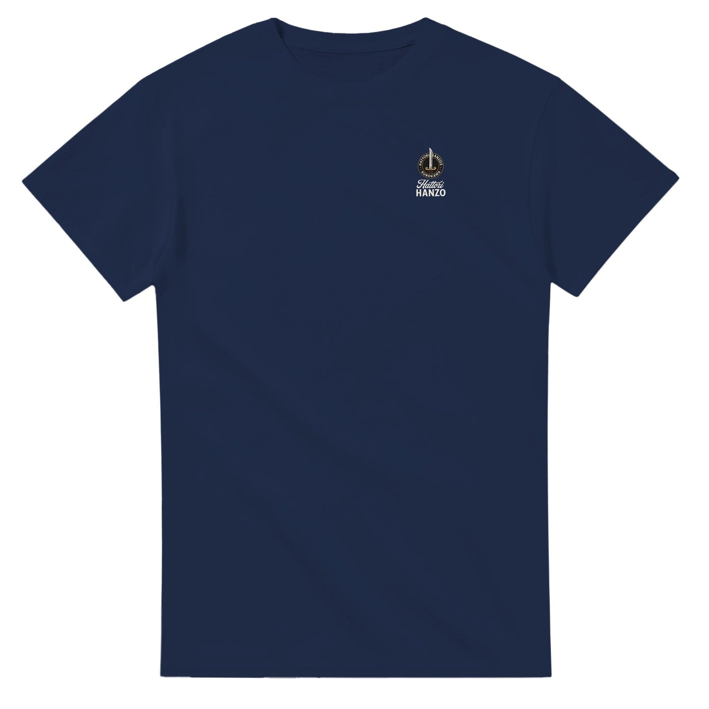 hattori hanzo t-shirt navyblau aus 100% baumwolle mit kleinem logo-design und hochwertiger verarbeitung