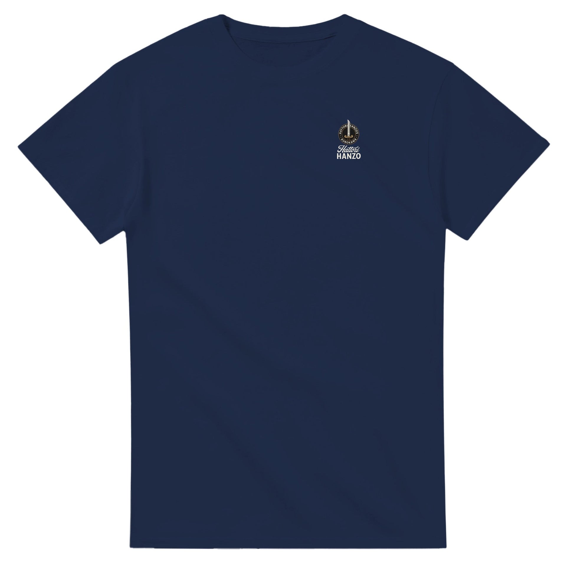 Hattori Hanzo T-Shirt navy blau aus 100% Baumwolle mit kleinem Logo auf der Brust, hochwertig und langlebig