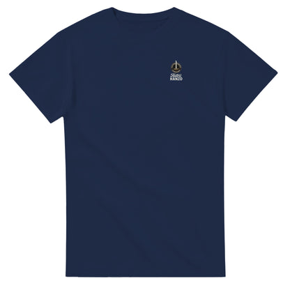 Hattori Hanzo T-Shirt navyblau aus 100% Baumwolle mit kleinem Logo-Design und hochwertiger Verarbeitung
