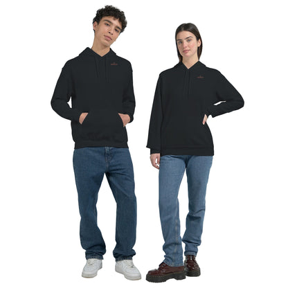Blossom Streatware Unisex schwarzer Pullover Hoodie aus weicher Baumwoll-Polyester-Mischung mit Kapuze und Kängurutasche