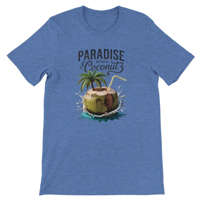 blaues Sommer T-shirt mit Kokosnuss-Strand-Motiv und atmungsaktivem Material