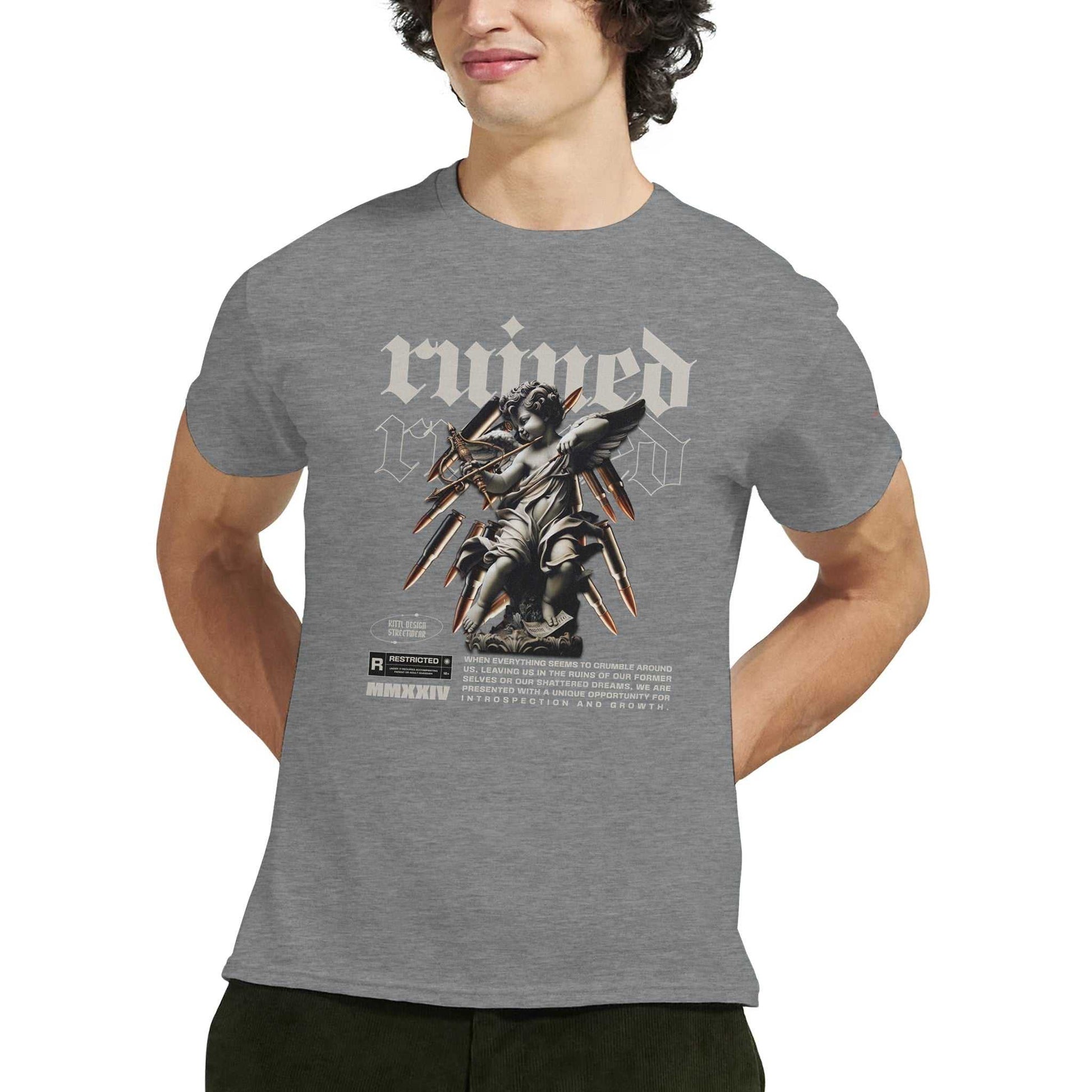 Ruined Streetwaer unisex heavyweight cotton crewneck t-shirt with graphic print and classic fit
