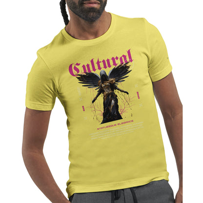 Premium Unisex T-Shirt aus weicher Bio-Baumwolle mit kultigem Cultural Streetwear-Print in Gelb