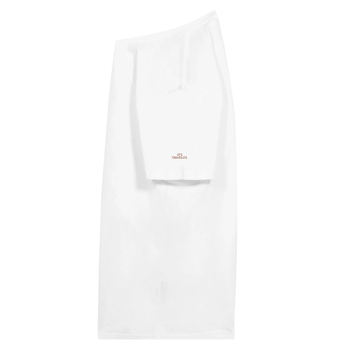 premium weißes stickerei t-shirt mit lira design, unisex, klassischer v-ausschnitt, weiche baumwolle, modernes basic-shirt