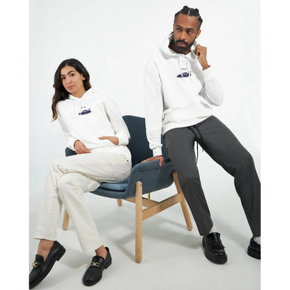 Berry Porsche Design Hoodie aus schwerem Baumwoll-Polyester-Mischgewebe mit Kapuze und Beuteltasche

