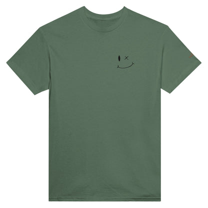 grünes Stickerei Smile Unisex T-Shirt aus 100% Baumwolle mit klassischer Passform und langlebiger Verarbeitung