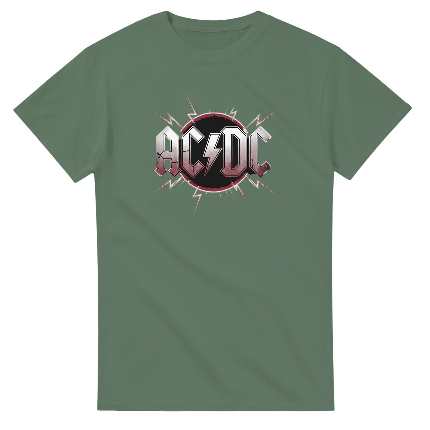 ac dc t-shirt aus schwerer baumwolle mit klassischem schnitt und rockigem logo-print für hard rock fans
