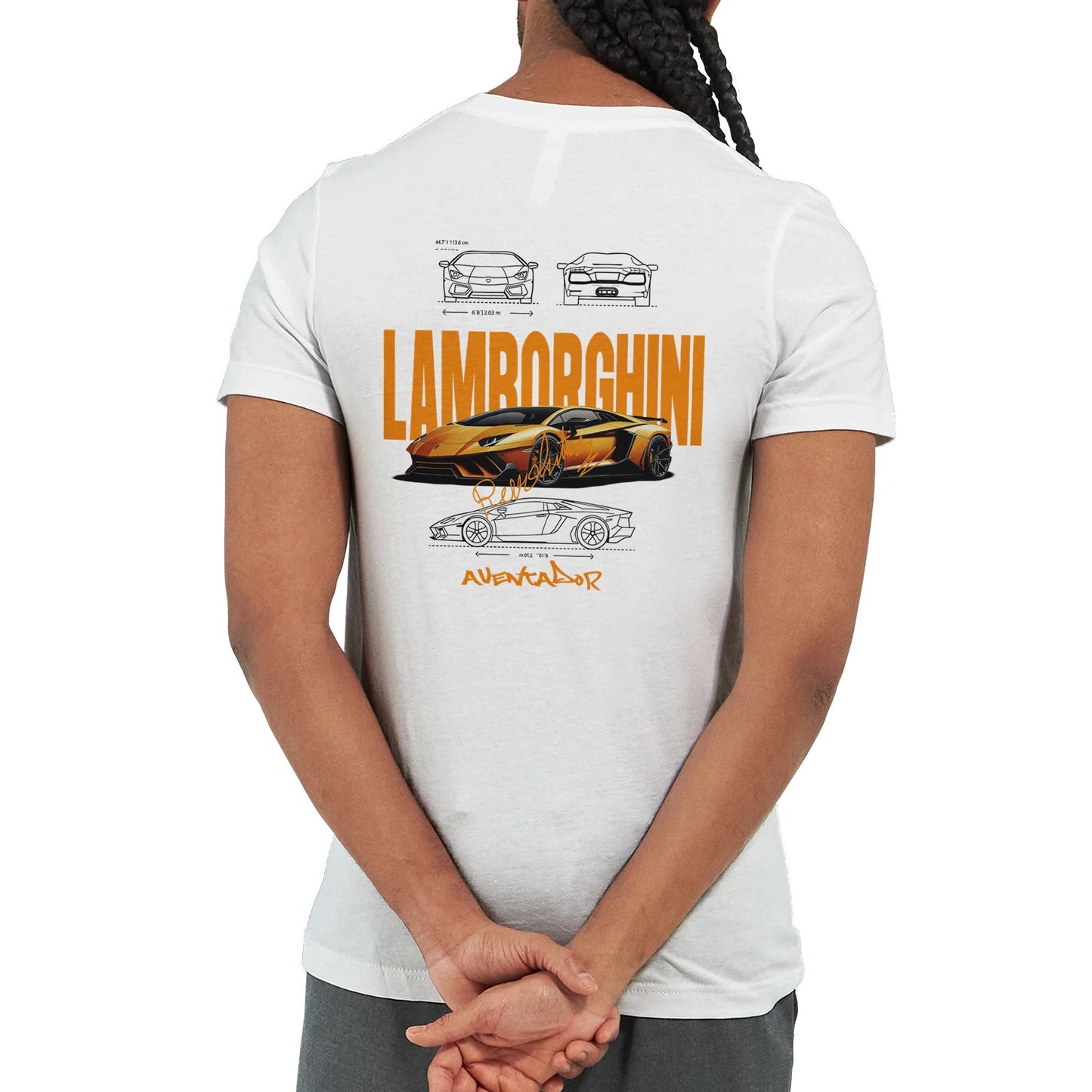 lamborghini design t-shirt in premiumqualität mit stilvollem aventador-motiv für herren und damen