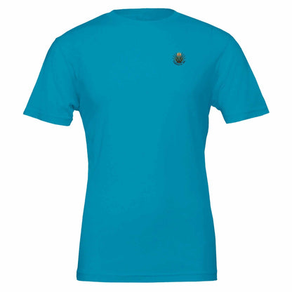 Teal unisex Tequila Sommer T-Shirt with small agave logo, soft cotton, eco-friendly, durable summer tee