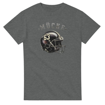 Bud Spencer T-Shirt Mücke aus langlebiger Baumwolle für starke Männer mit American Football Helm Motiv und Nummer 63 in Grau
