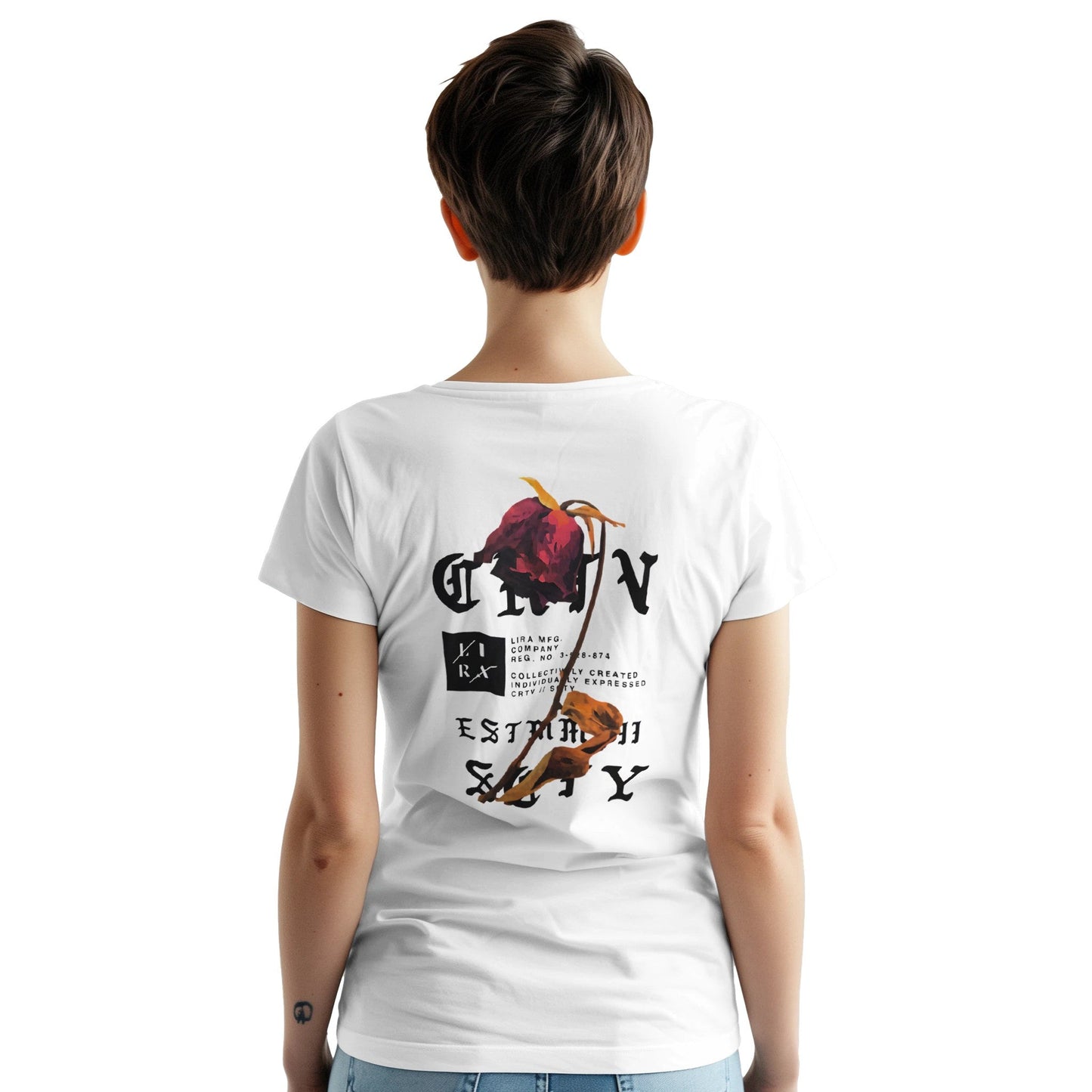 weißes lira streetart unisex t-shirt aus schwerer baumwolle mit urbanem print auf der rückseite