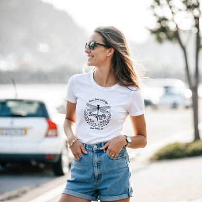 Gilmore Girls T-Shirt für Damen mit Dragonfly Inn Design, weiß aus 100% Baumwolle, bequem und stylisch