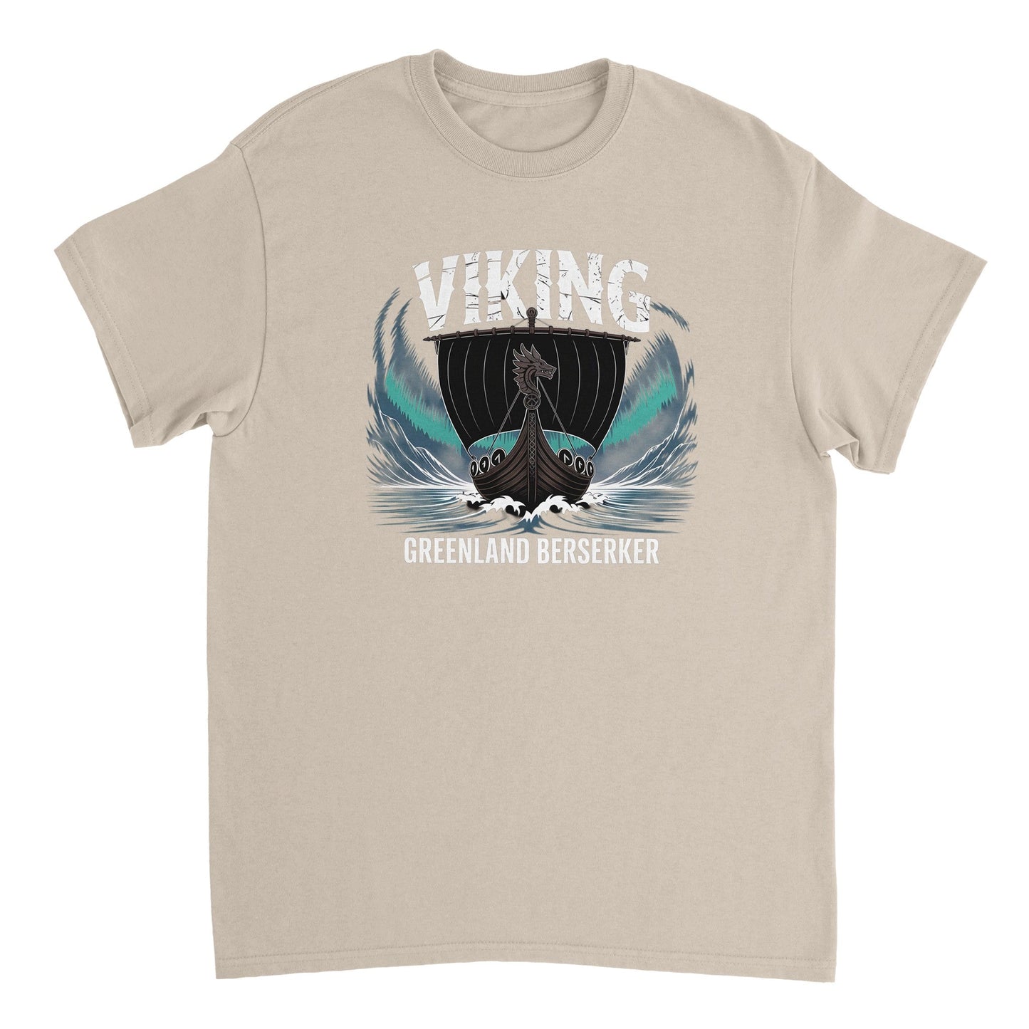 wikinger t-shirt für männer aus langlebiger baumwolle mit wikinger-schiff-design in klassischer passform