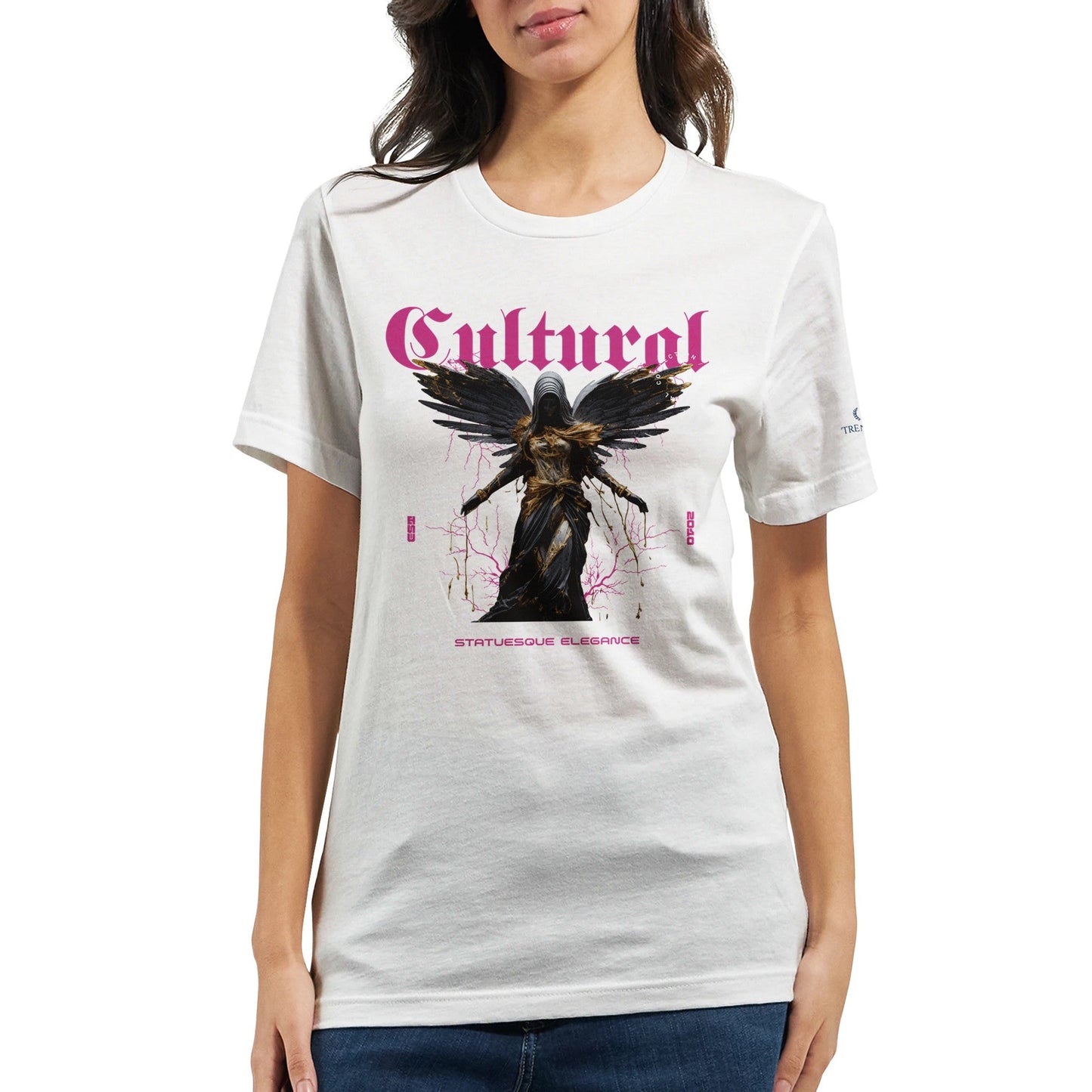 weißes premium unisex t-shirt mit weichem stoff und auffälligem cultural streetwear design