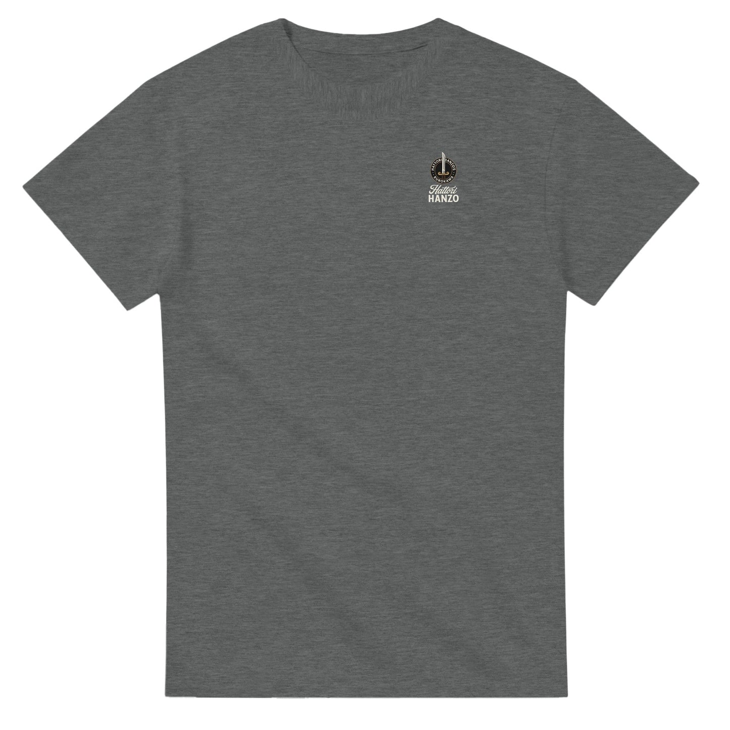 graues hattori hanzo t-shirt aus 100% baumwolle mit kleinem logo auf der brust, hochwertig und langlebig, legere passform.