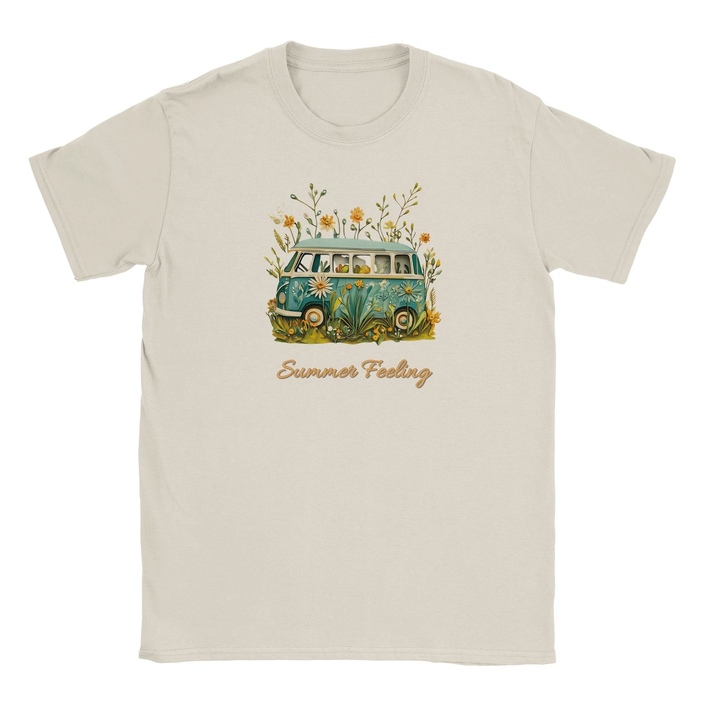 sommer t-shirt mit bully camper motiv, weich, bequem, ideal für strand und freizeit, sommerliches design "summer feeling"