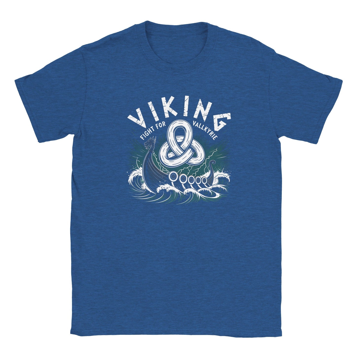 blaues wikinger t-shirt mit klassischen nordischen design und weicher, bequemer passform