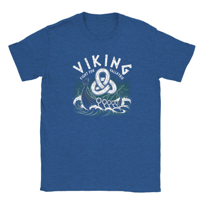 Blaues Wikinger T-Shirt mit klassischen nordischen Design und weicher, bequemer Passform