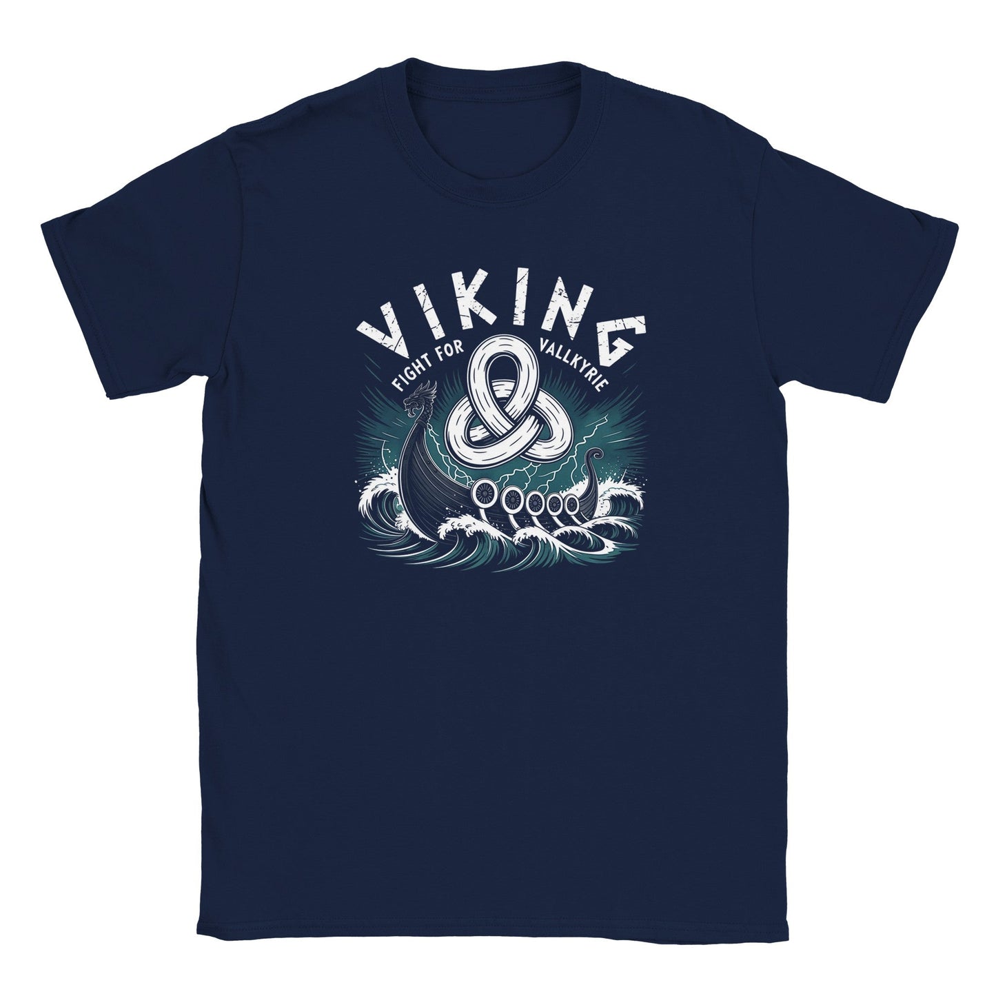 dunkelblaues wikinger t-shirt mit exklusivem nordischem design und weicher haptik