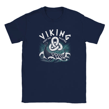 Dunkelblaues Wikinger T-Shirt mit exklusivem nordischem Design und weicher Haptik