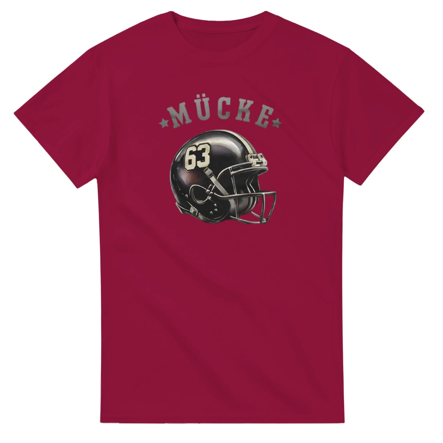 bud spencer t-shirt mücke in dunkelrot mit football-helm motiv aus hochwertiger baumwolle für starke männer