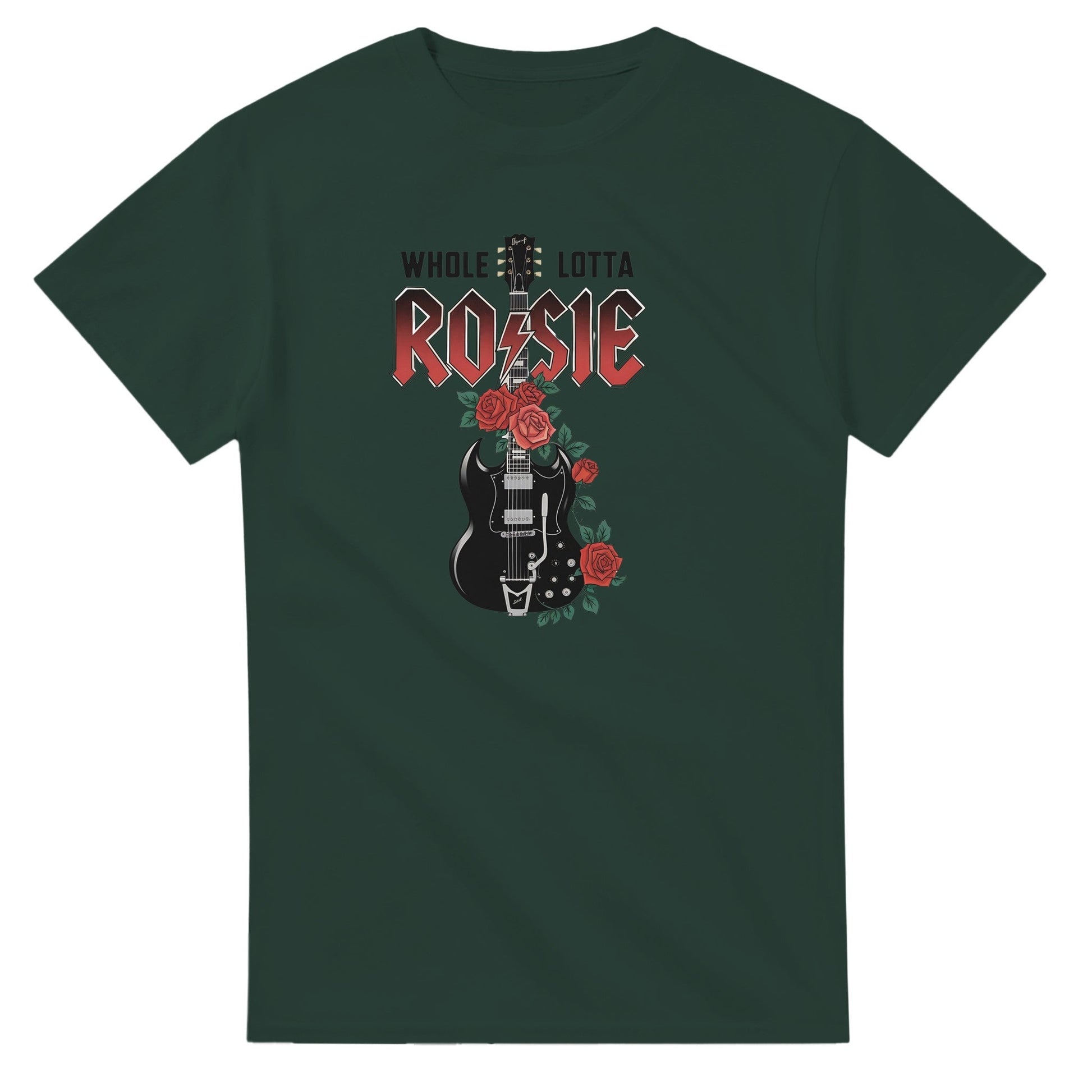 AC DC T-Shirt with Rosie guitar design in heavyweight cotton for everyday casual wear