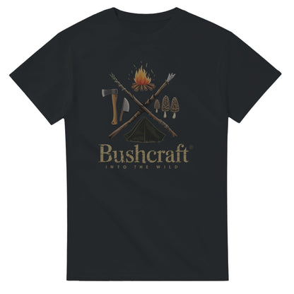 Bushcraft T-Shirt aus 100 % Baumwolle mit Wald-Motiv und klassischer Passform für Naturliebhaber