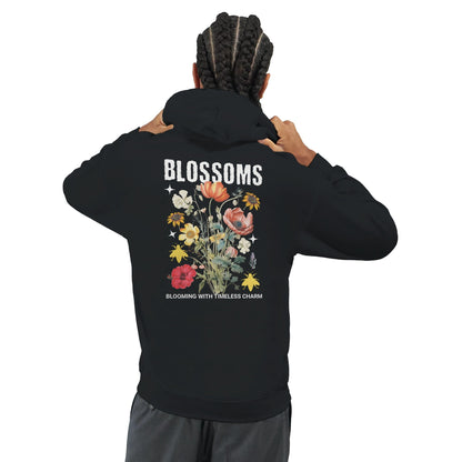 Blossom Streatware Unisex Kapuzenpullover mit Blumendesign und weichem Baumwoll-Polyester-Mix