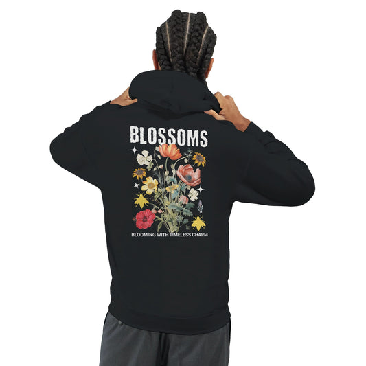 Blossom Streatware Unisex Kapuzenpullover mit Blumendesign und weichem Baumwoll-Polyester-Mix