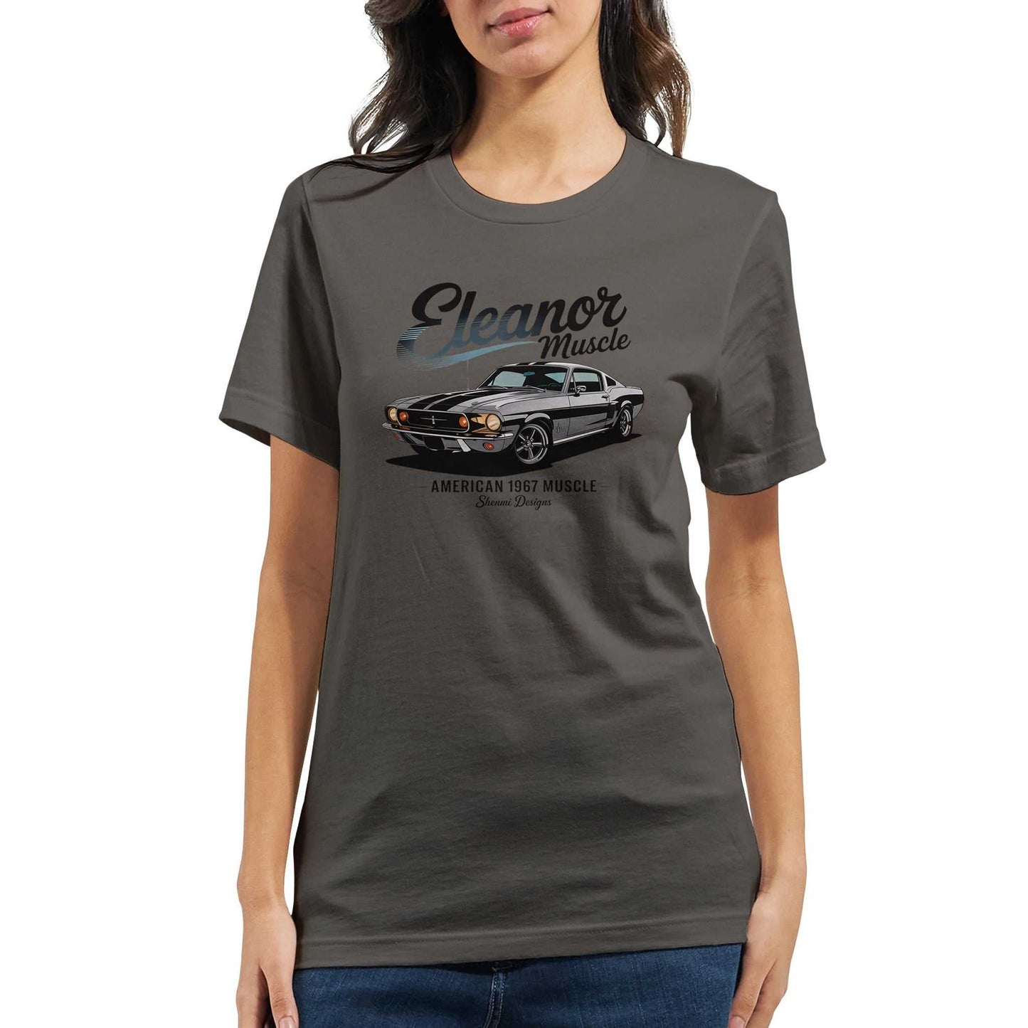 unisex eleanor mustang auto t-shirt aus weicher, robuster baumwolle mit hochwertigem druck und körperbetonter passform