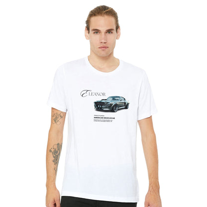 Unisex ELEANOR Lieblings T-Shirt aus 100% Baumwolle mit American Musclecar Motiv in Weiß