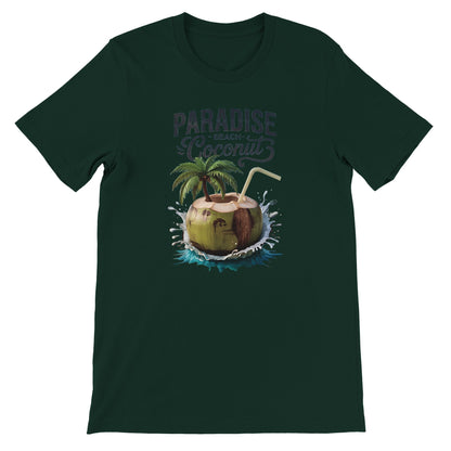Sommer T-shirt mit Kokosnuss-Strand-Print, atmungsaktiv und bequem, ideal für Strand und Alltag.