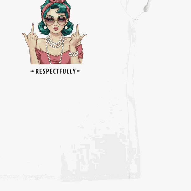 Weißes klassisches T-Shirt mit bedrucktem Retro-Porträt und Schriftzug "Respectfully"