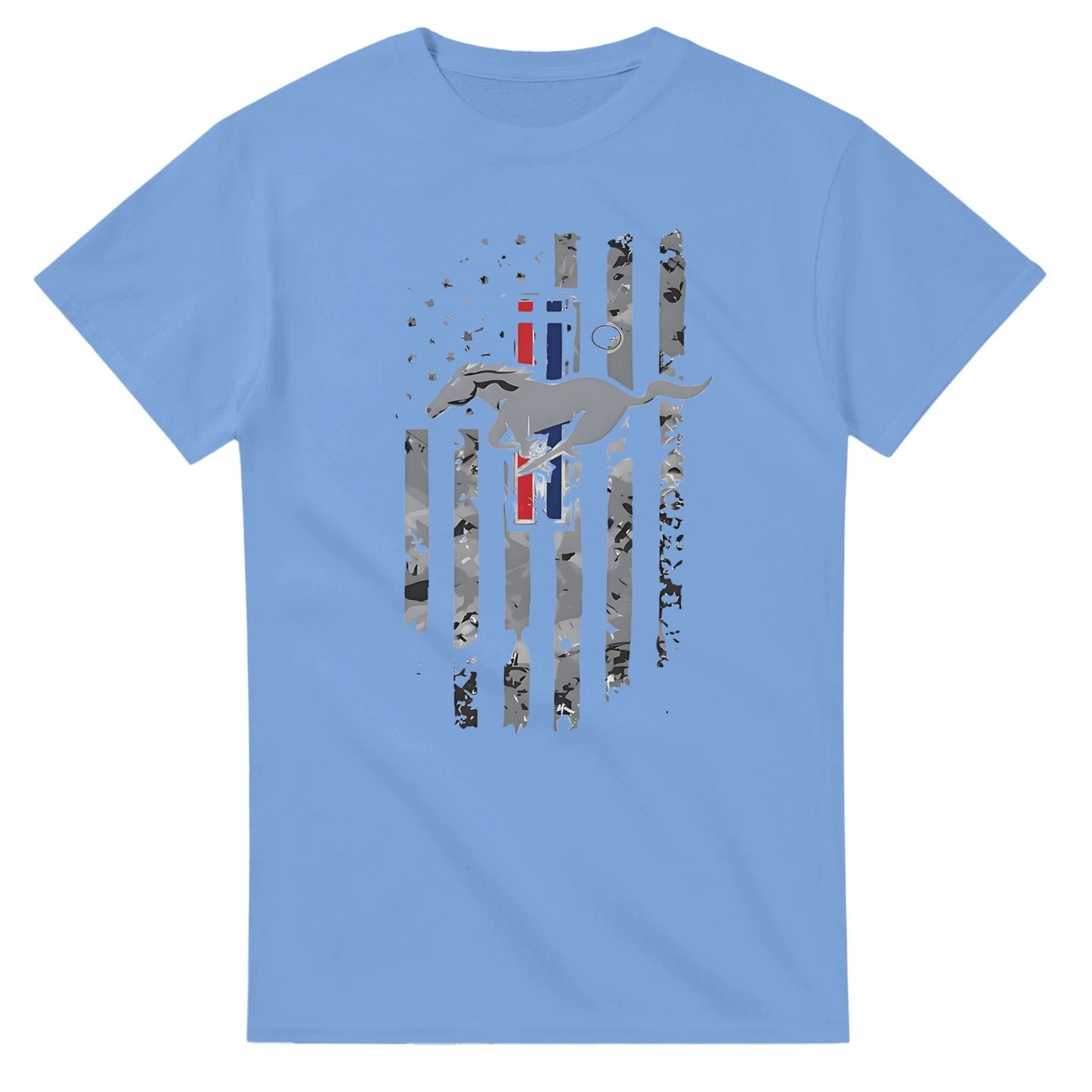 unisex horse american t-shirt aus 100% baumwolle mit robustem, klassischem schnitt und pferde-flaggen-design