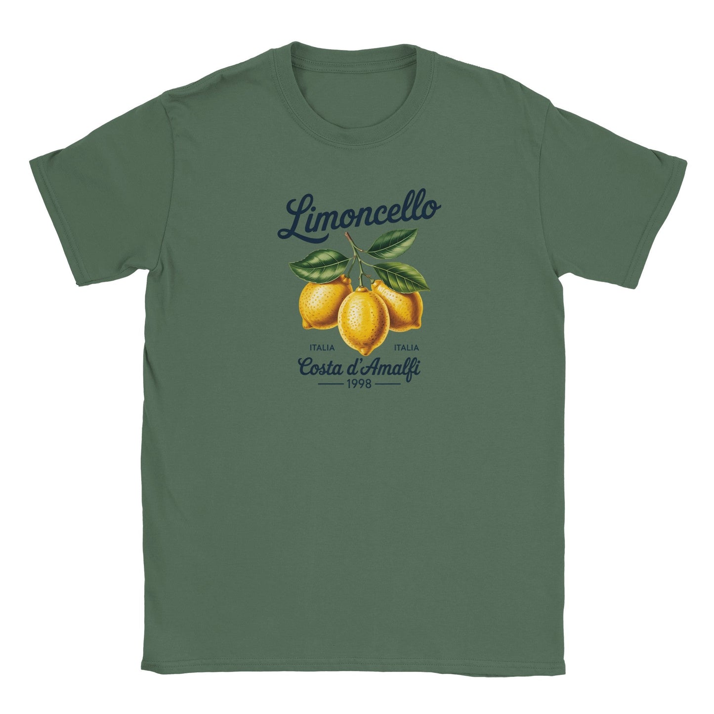 limoncello italien t-shirt mit zitronenmotiv, weiche passform und nahtlosem kragen, ideal für den sommer