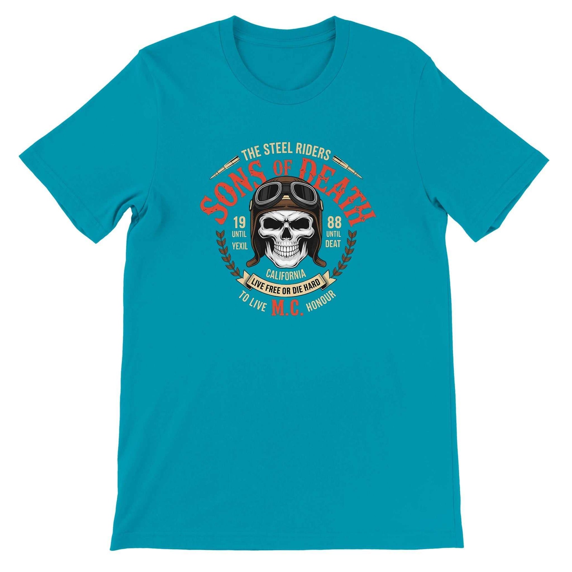 Biker T-Shirt mit Totenkopf-Design, 100% Baumwolle, unisex, komfortabel und langlebig, geeignet für Motorradliebhaber