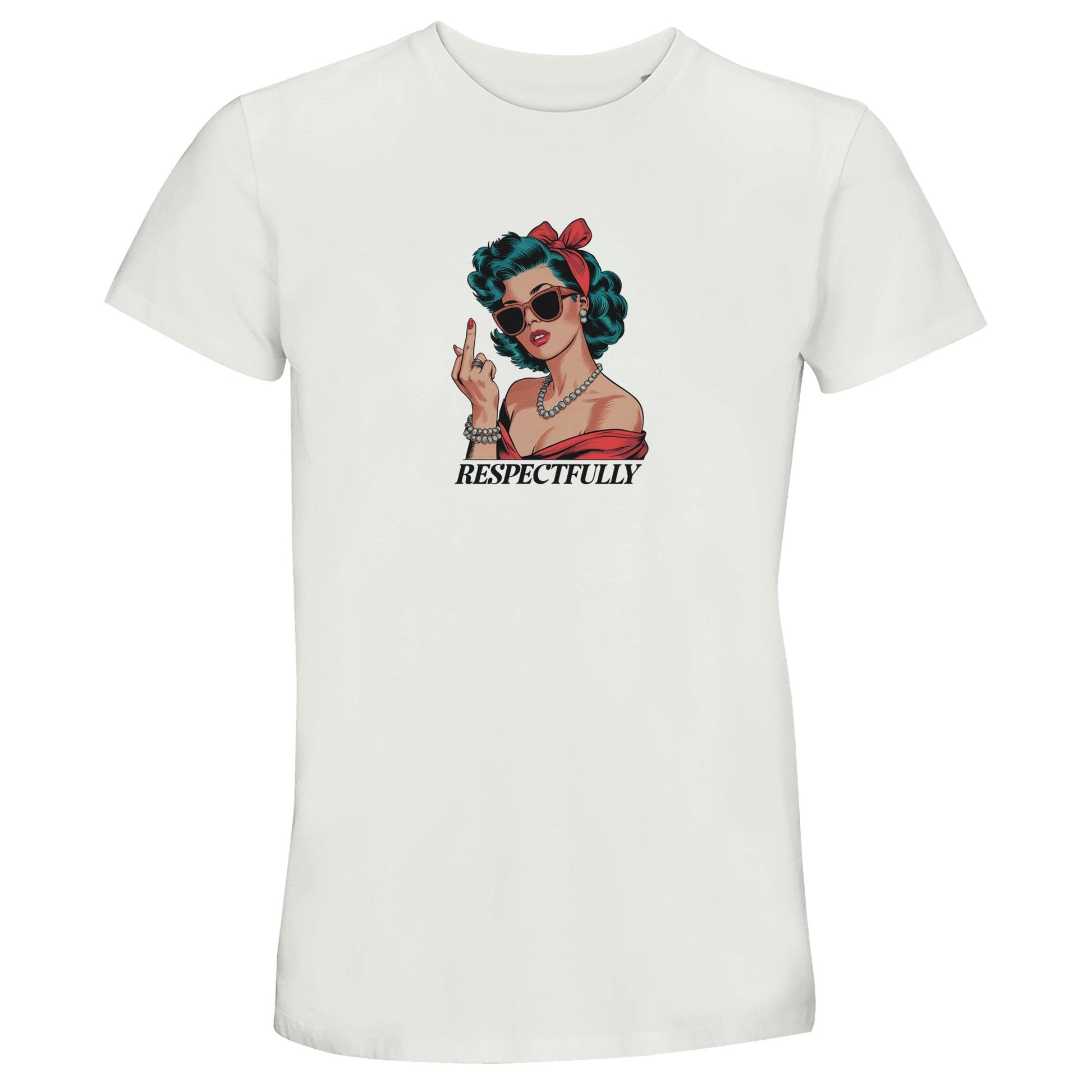 Recyceltes T-Shirt mit humorvollem Mittelfinger-Design und nachhaltiger Baumwolle