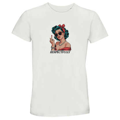 Recyceltes T-Shirt mit humorvollem Mittelfinger-Design und nachhaltiger Baumwolle